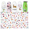 1pcs Popular Leopard 3D Sliders For Nail Art Decorations Cute Animal Print Sticker Decal Polish Manicure Tattoo Tips