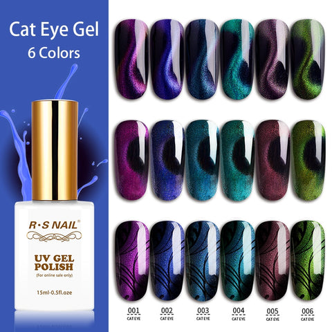 RS NAIL Cat Eye Gel Polish Star River Gellak Glitter Gel Polish New Color Series Esmalte Permanente Lakier Hybrydowy 15ml