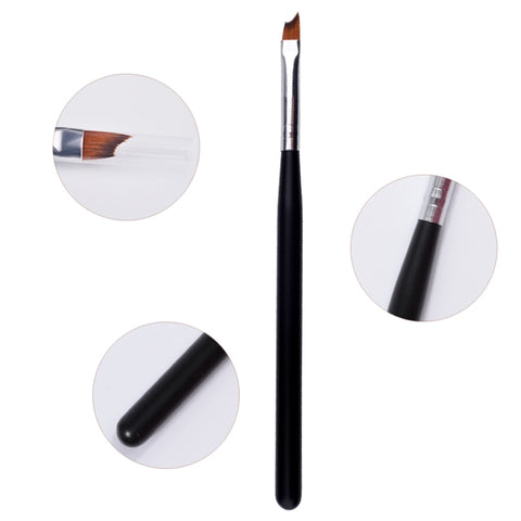1pcs French Tip Nail Brush Black Handle Design Half Moon Shape Acrylic UV Gel Drawing Painting Pen Manicure Nail Art Tool