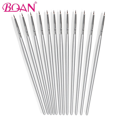 BQAN 12 Pcs 000# Nail Art Brushes Design Set Dotting Painting Drawing Polish Brush Pen Tools Dotting Brushes Nail Painting Brush