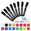16 Colors 3D Nail Polish Dotting Drawing Pen Nail Art Brush UV Gel DIY Graffiti Design Dot Painting Varnish Manicure Adorn Tools