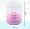 48 Holes Nail Art Drill Bits Container Holder Stand Empty Storage Box Display Manicure Polish Tools Accessories Acrylic Cover