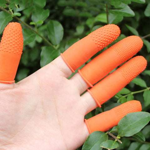 Nail Art Latex Rubber Finger Cots Protector Gloves Nails Tools for Women Girls Beauty Accessories Dust Fast White Orange 100PCS