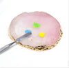 Resin Nail Art Painting Gel Palette Golden Edge Polish Agate Mix Stir Crystal Gem Plate Manicure Accessory New DIY Tool