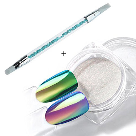 Neon Unicorn Holo Mirror Powder Aurora Pigment Nail Art Glitter Mermaid Rainbow Chrome Powder Nail Mermaid DIY Decorations 0.2g