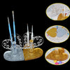 Professional Heart Round  Makeup Nail Art 12 Holes Acrylic Gel Nail Brush Pen Holder Gold Rest Stand Display Brushes